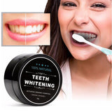 1 oz Organic Coconut Charcoal Teeth Whitening Powder -  Bamboo Teeth Whitening Kit with Toothbrush for Oral Hygiene